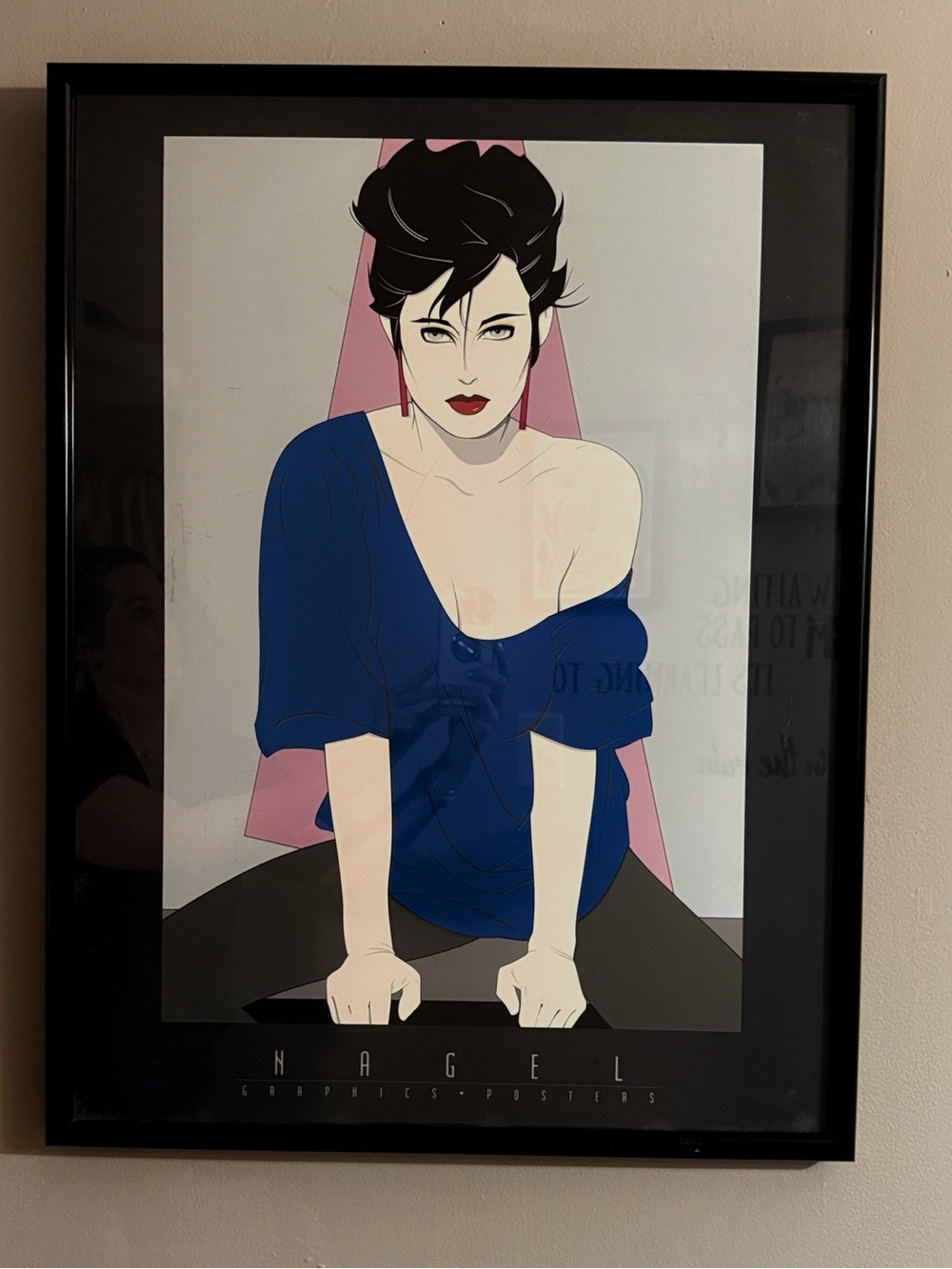 Patrick Nagel-Blue & Pink Graphic Art Print